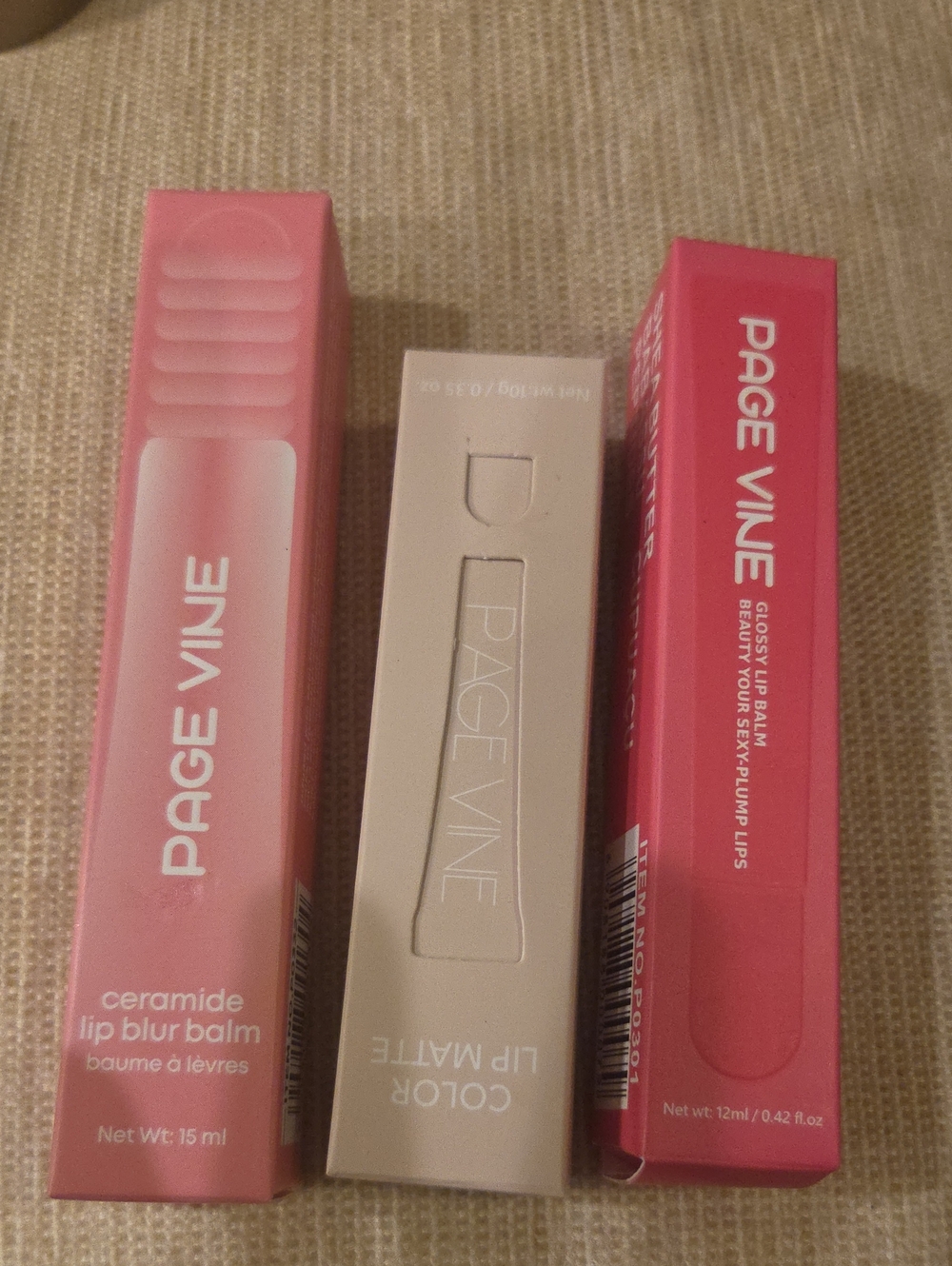 Page Vine Trio Pink Lip Balms & Lip Matte NIB